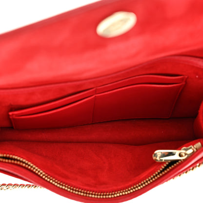 Christian Dior Grained Calfskin Diorama Wallet on Chain Pouch Rouge Vif 5 of 9