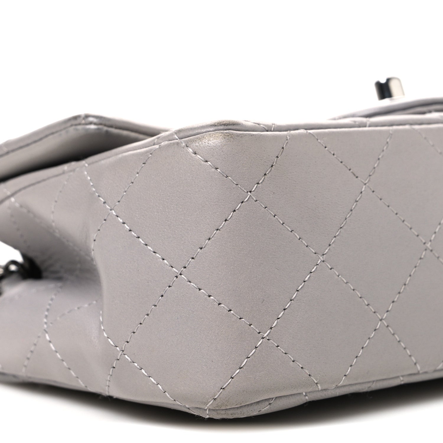 Chanel Lambskin Quilted Mini Rectangular Flap Grey 1925557
