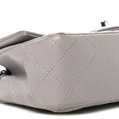 Chanel Lambskin Quilted Mini Rectangular Flap Grey 9 of 12
