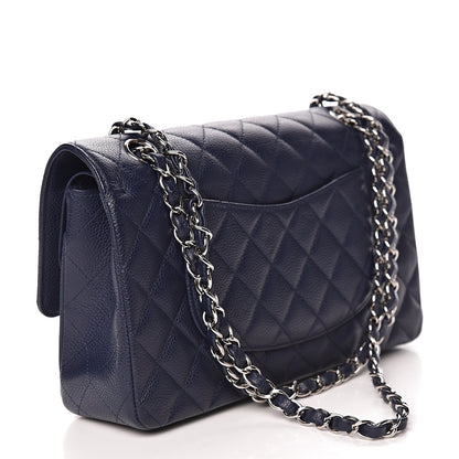 Chanel Caviar Quilted Medium Double Flap Navy 4 of 14