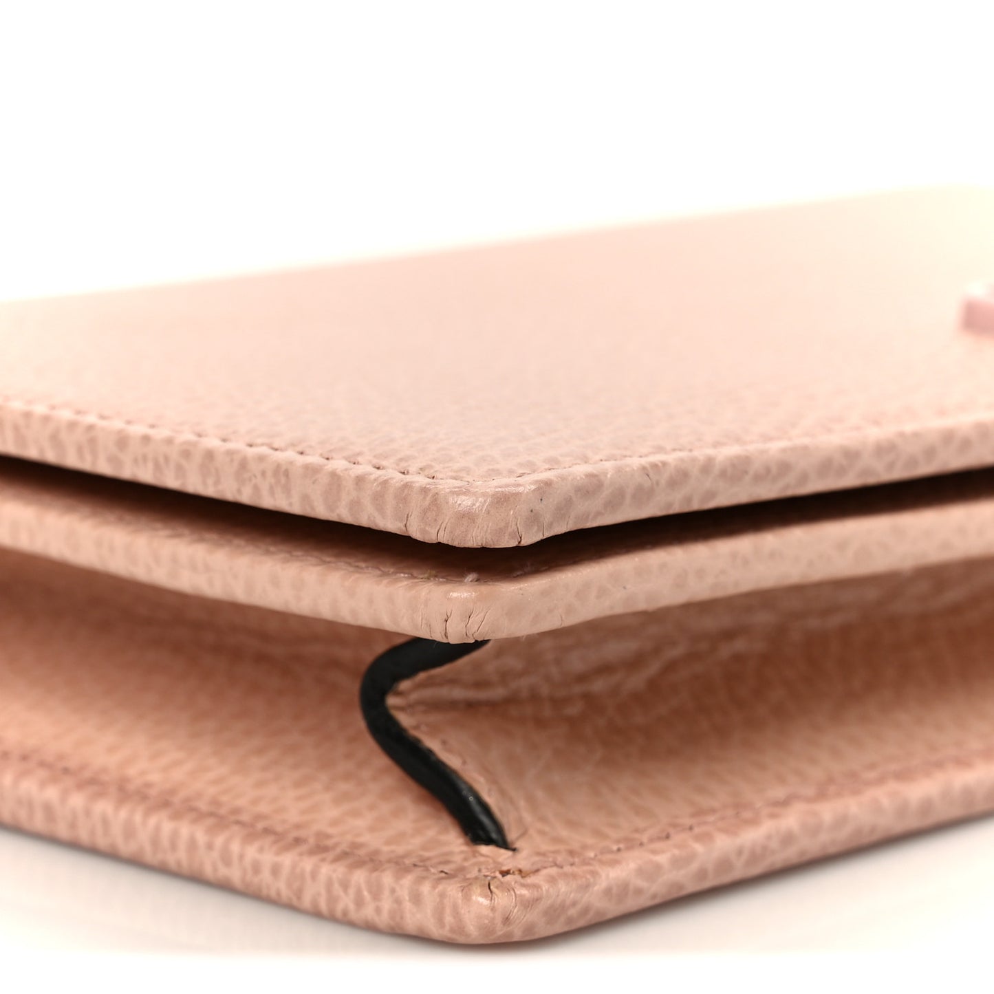 Dollar Calfskin Enamel Monochrome Mini GG Marmont Chain Wallet Perfect Pink