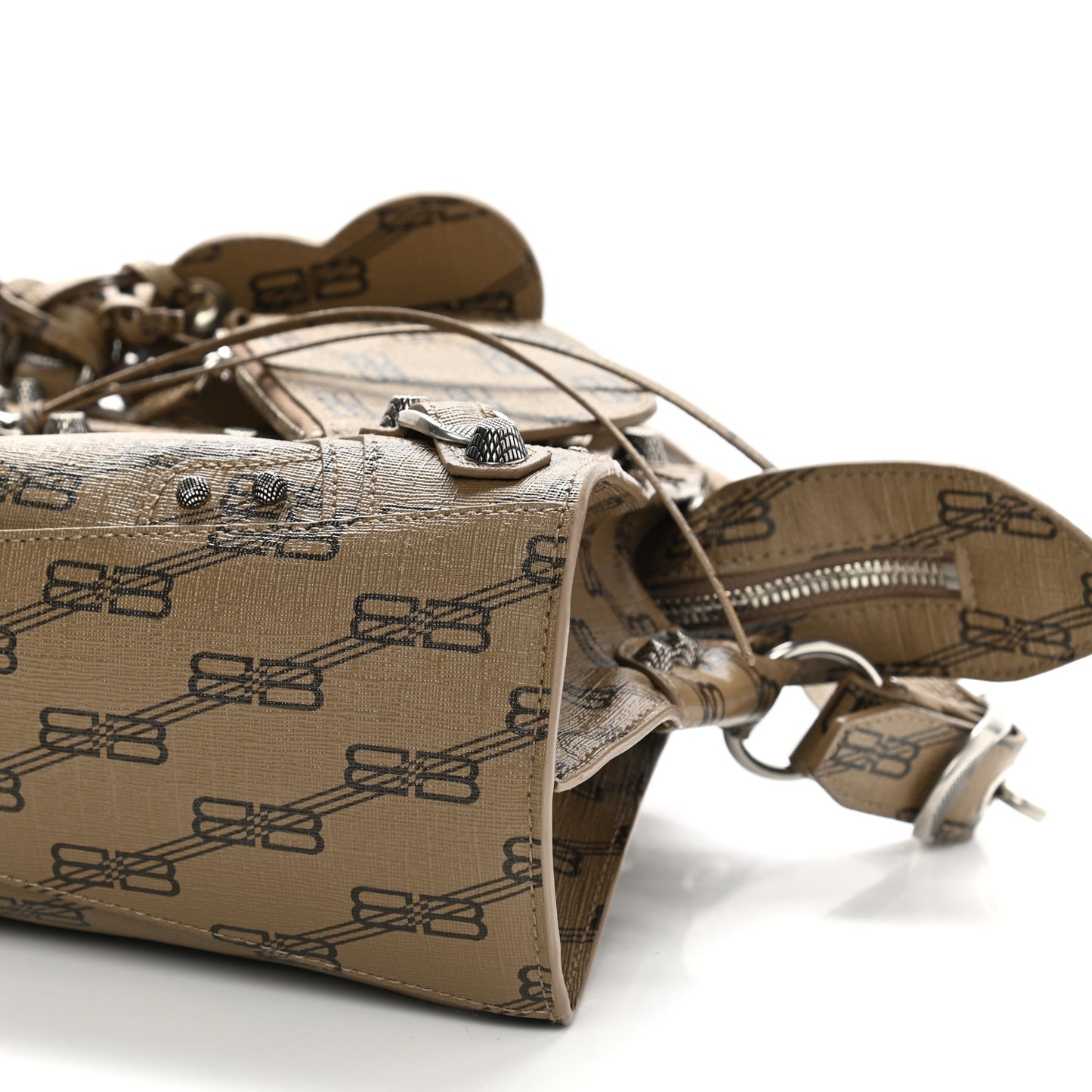 Coated Canvas BB Monogram Neo Cagole Handbag XS Beige Brown