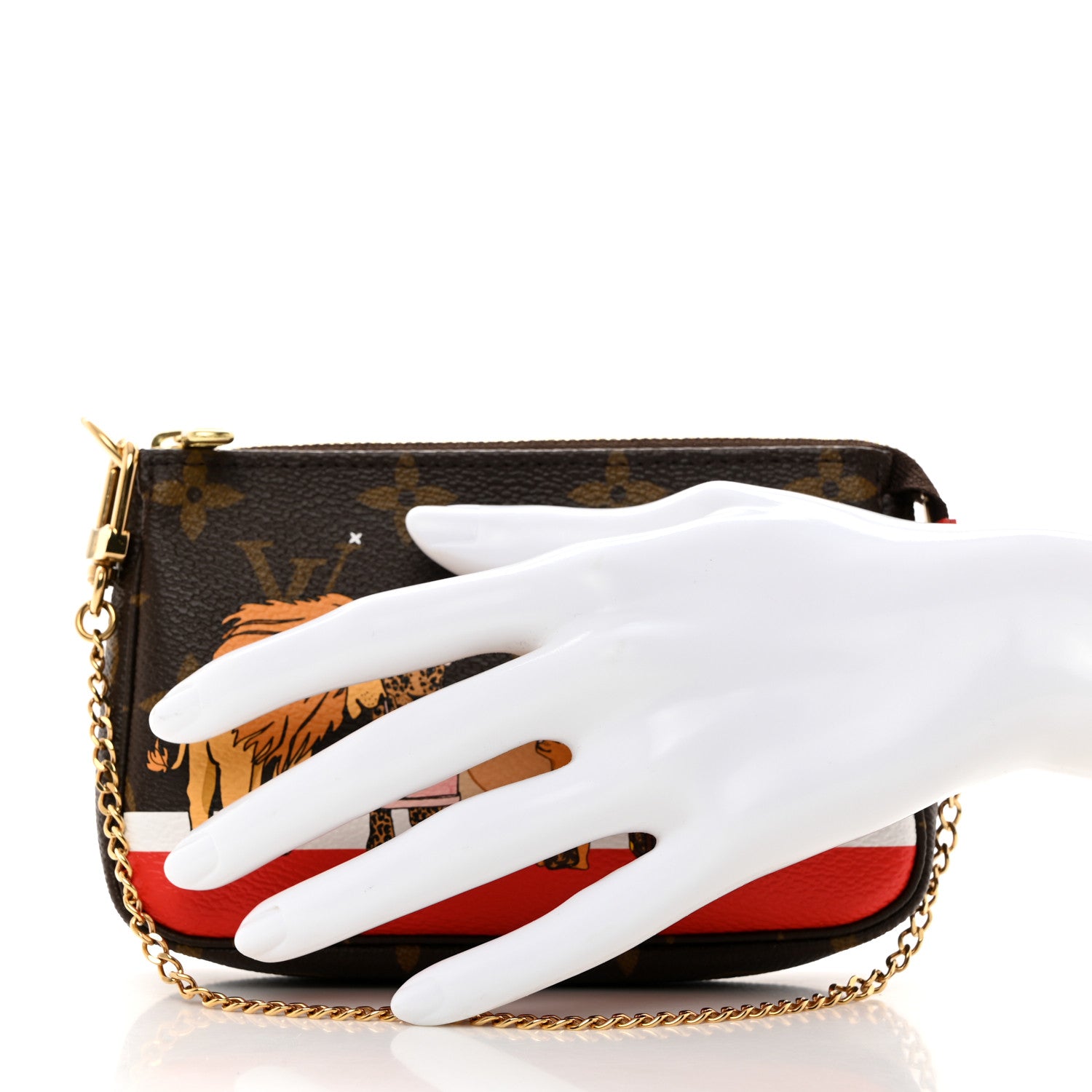 Louis Vuitton LOUIS VUITTON Monogram 2018 Christmas Animation Mini Cats Pochette Accessories 2 of 8