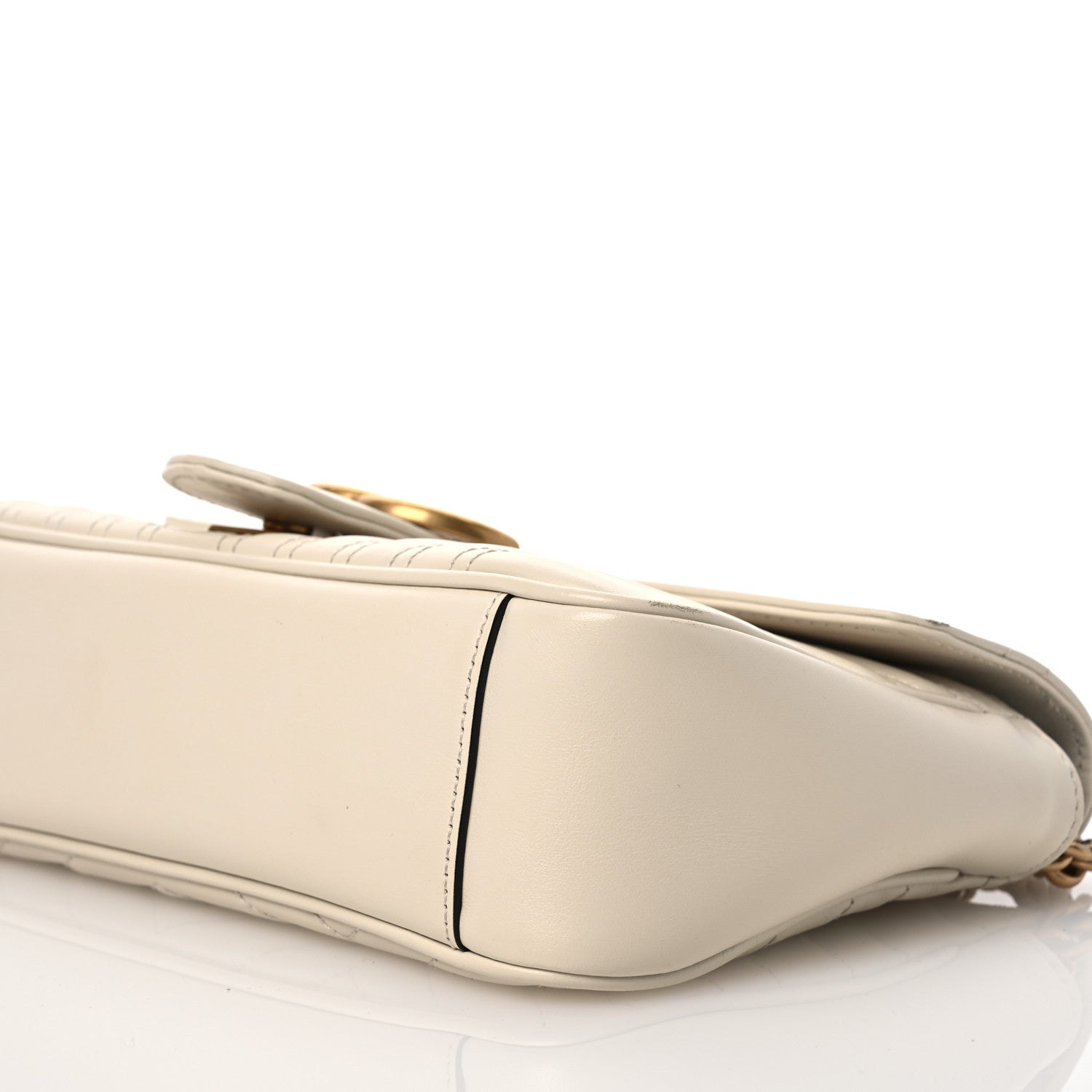 Gucci Calfskin Matelasse Small GG Marmont Shoulder Bag White 10 of 17
