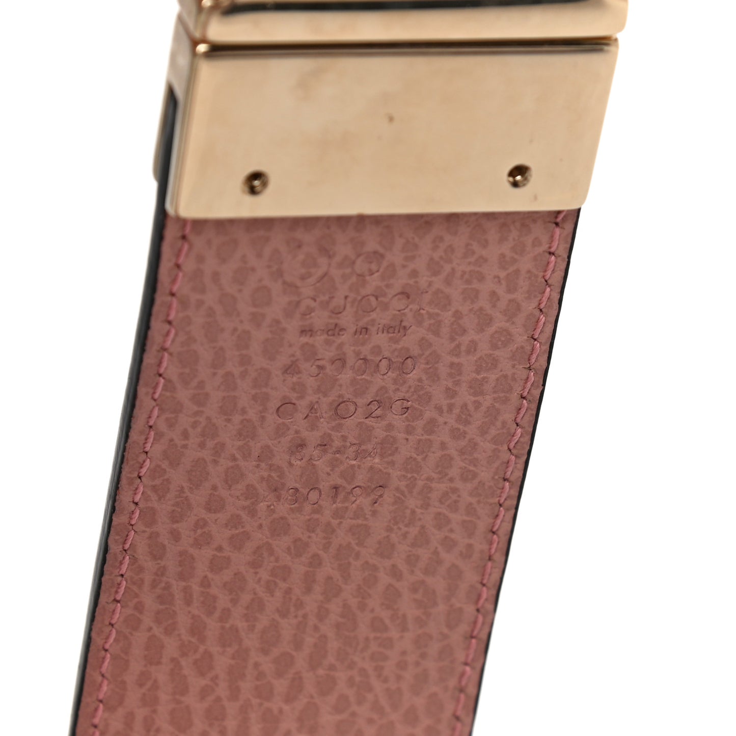Calfskin 1973 Reversible Belt 85 34 Black Pink