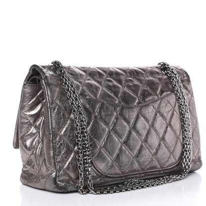 Chanel Metallic Aged Calfskin Quilted 2.55 Reissue 227 Flap Dark Silver 3 of 21