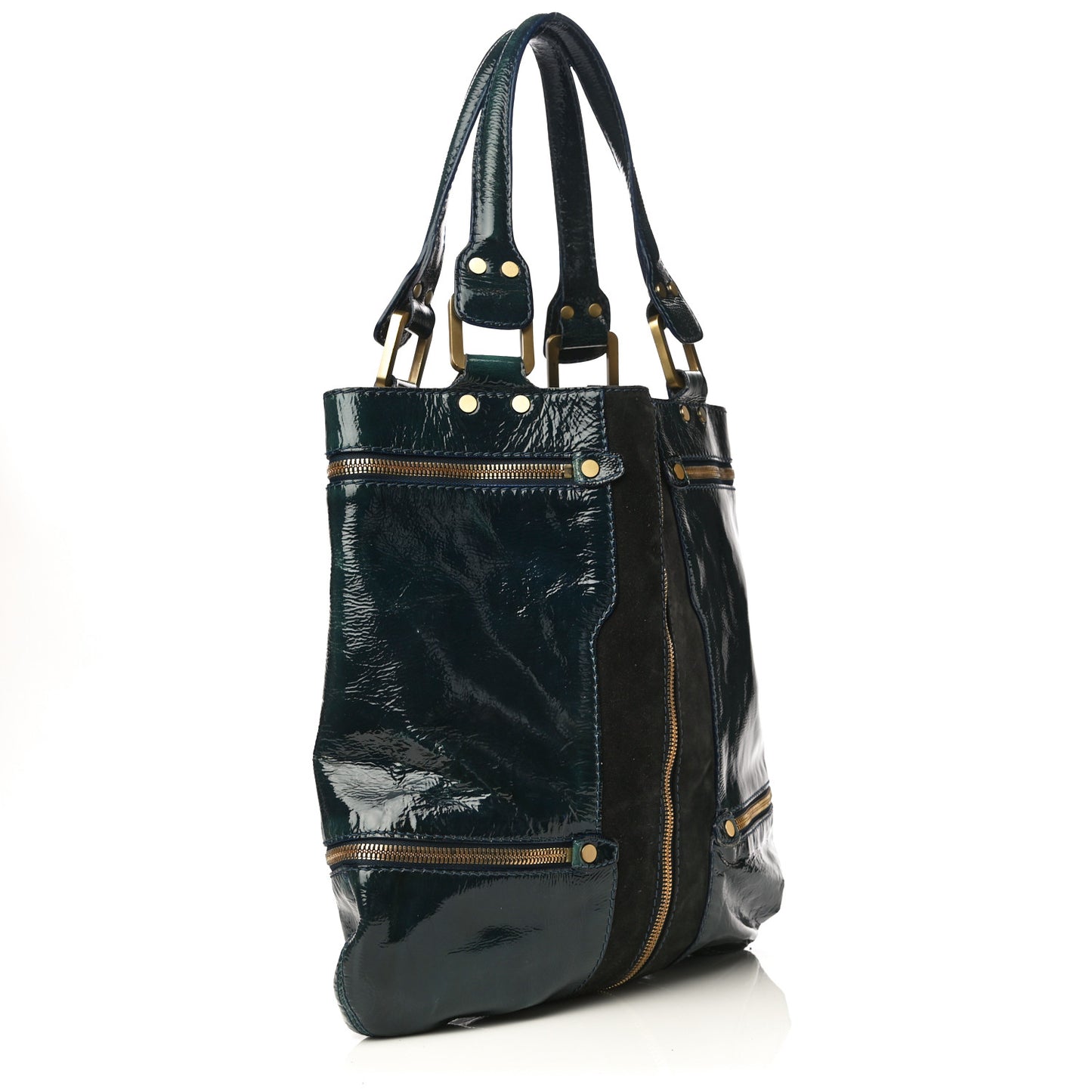 Patent Suede Mona Tote Green
