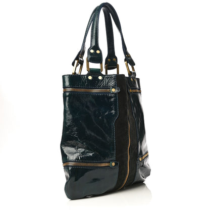 Jimmy Choo Patent Suede Mona Tote Green 2 of 23