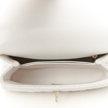Chanel Caviar Quilted Mini Coco Handle Flap White 5 of 10