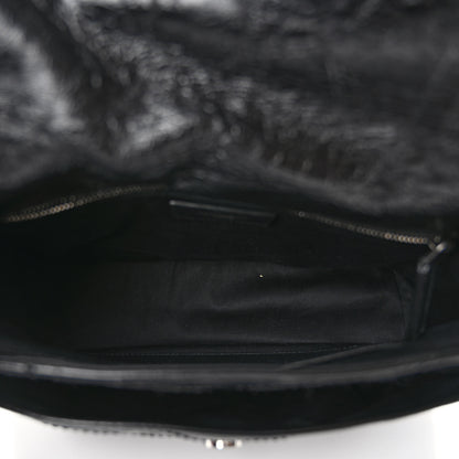 Saint Laurent Crinkled Calfskin Matelasse Monogram Medium Niki Chain Satchel Black 6 of 10