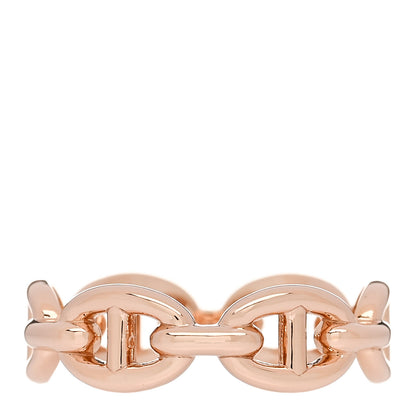 Hermes 18K Rose Gold PM Chaine d'Ancre Enchainee Ring 53 6.5 3 of 7