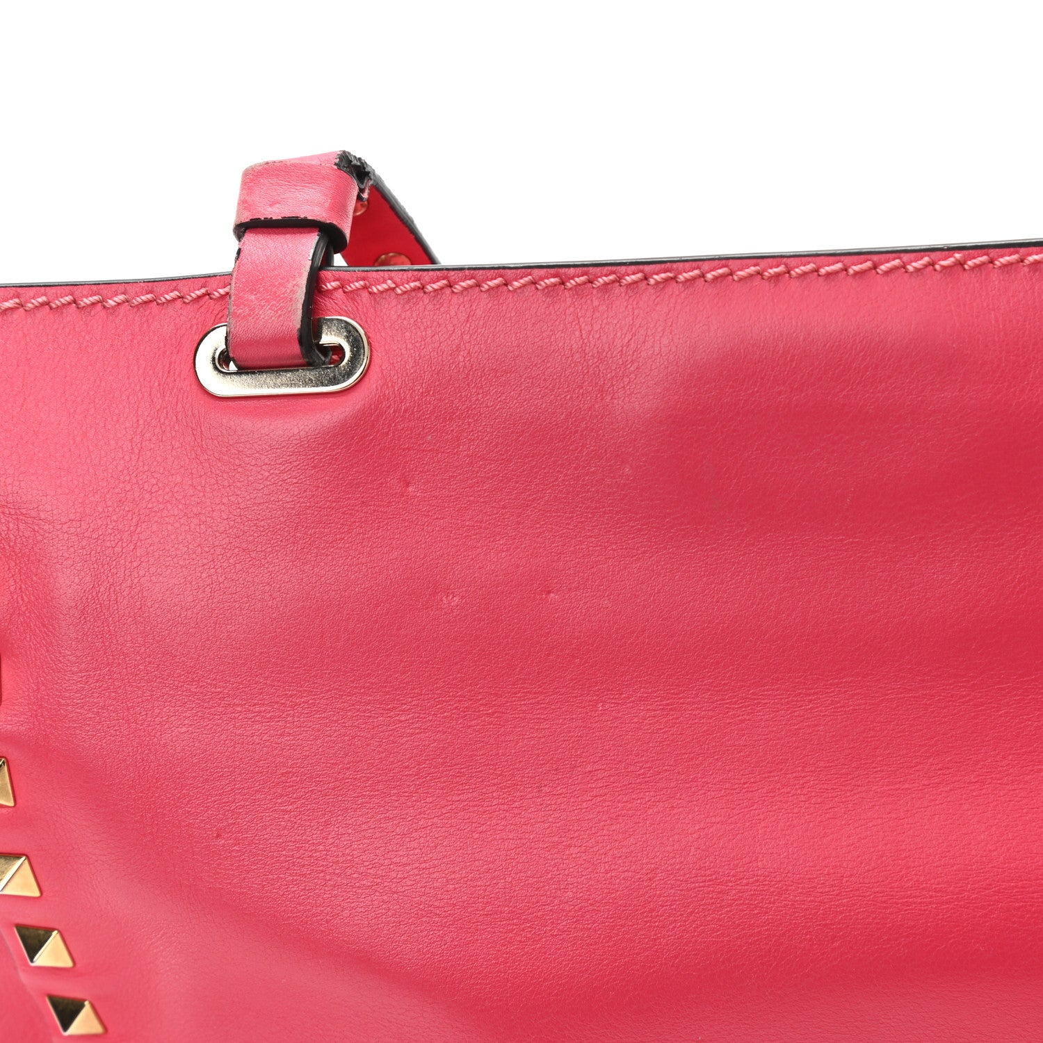 Valentino Garavani Vitello Small Rockstud Tote Deep Rose 17 of 17