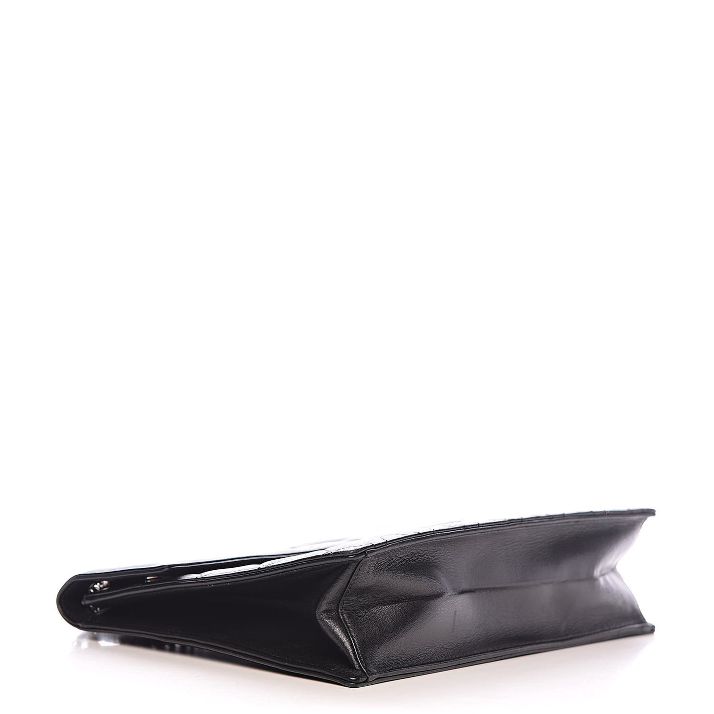 Lambskin Top Handle Logo Flap Black