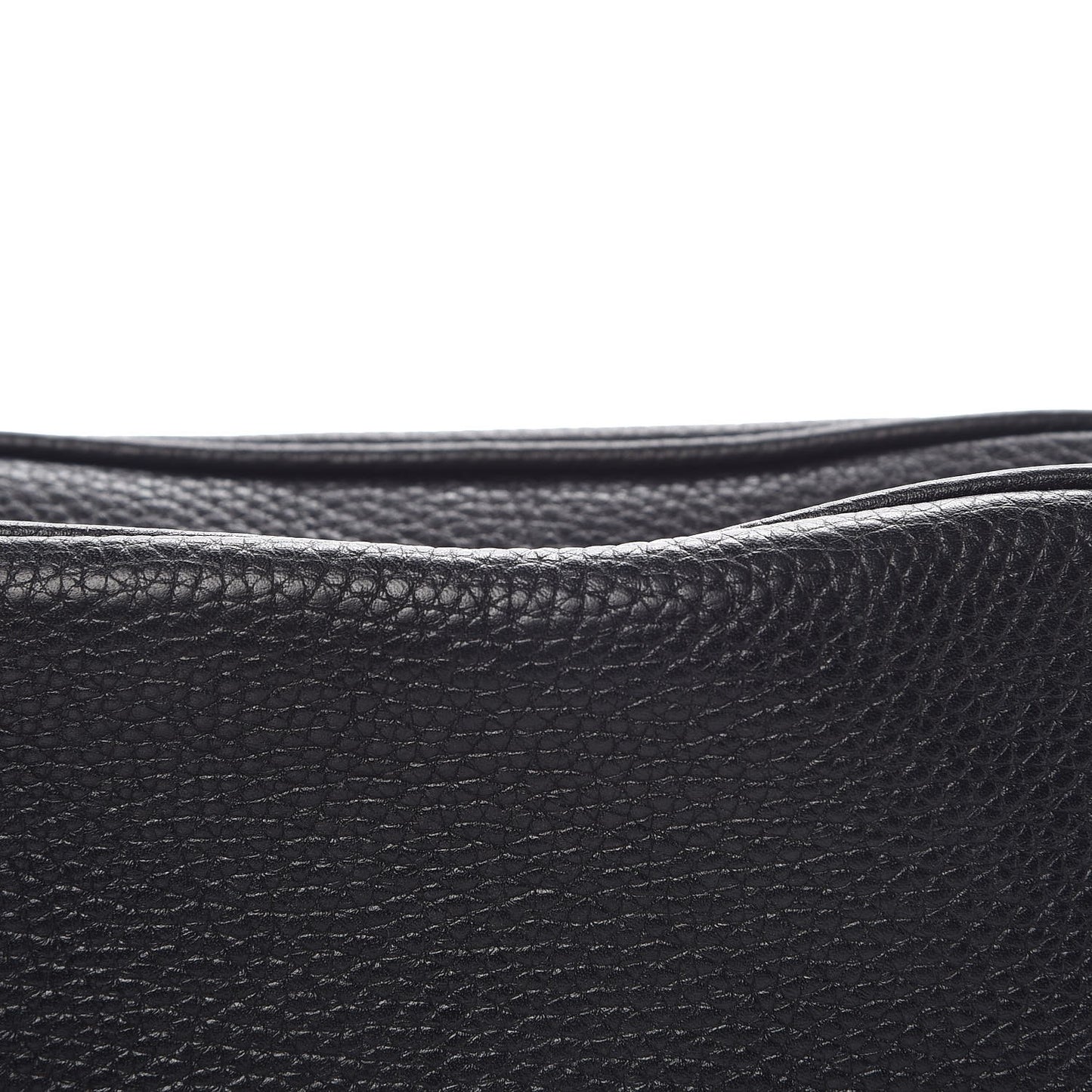 Pebbled Calfskin Small Soho Disco Bag Black