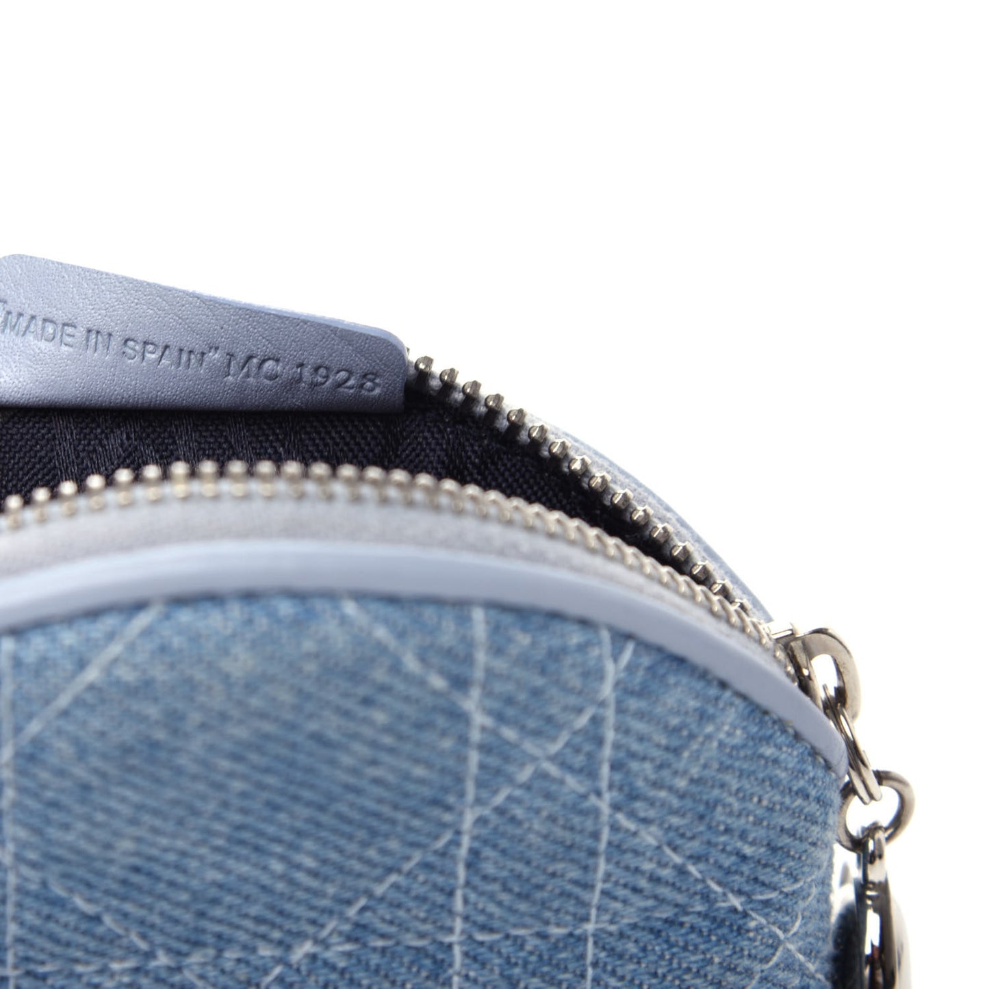 Denim Cannage Coin Purse Blue