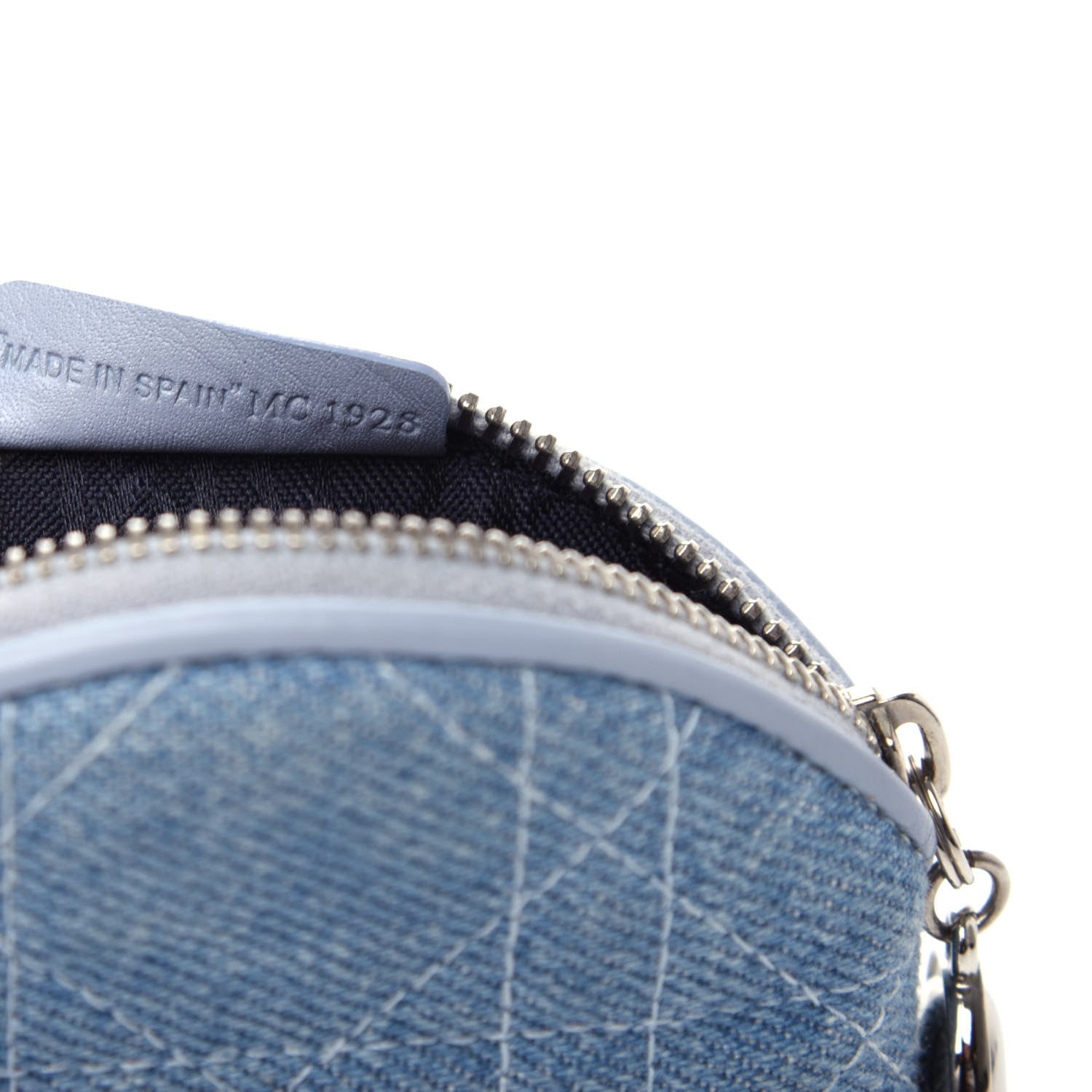 Christian Dior Denim Cannage Coin Purse Blue 7 of 9
