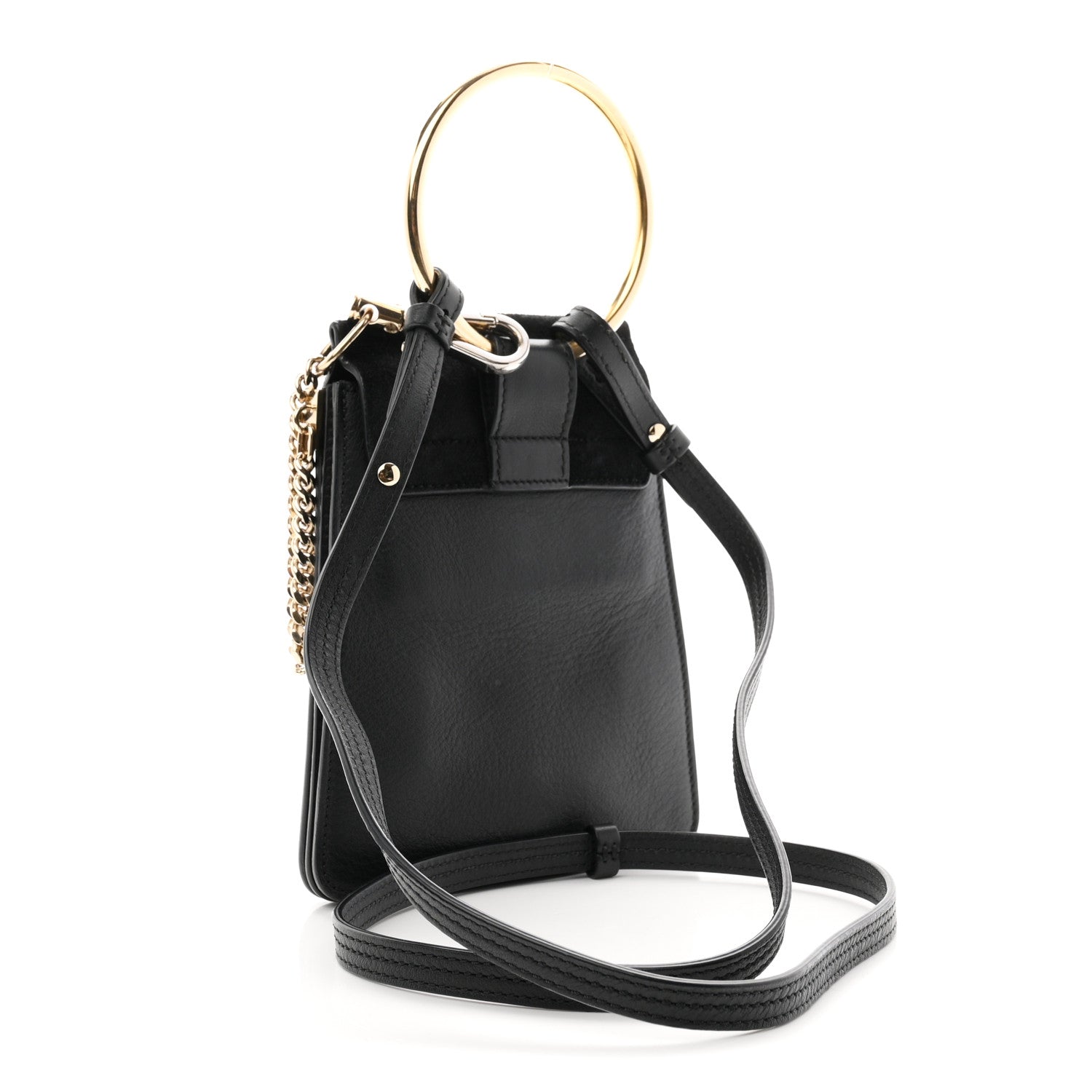 Chloe Suede Calfskin Mini Faye Bracelet Bag Black 3 of 10
