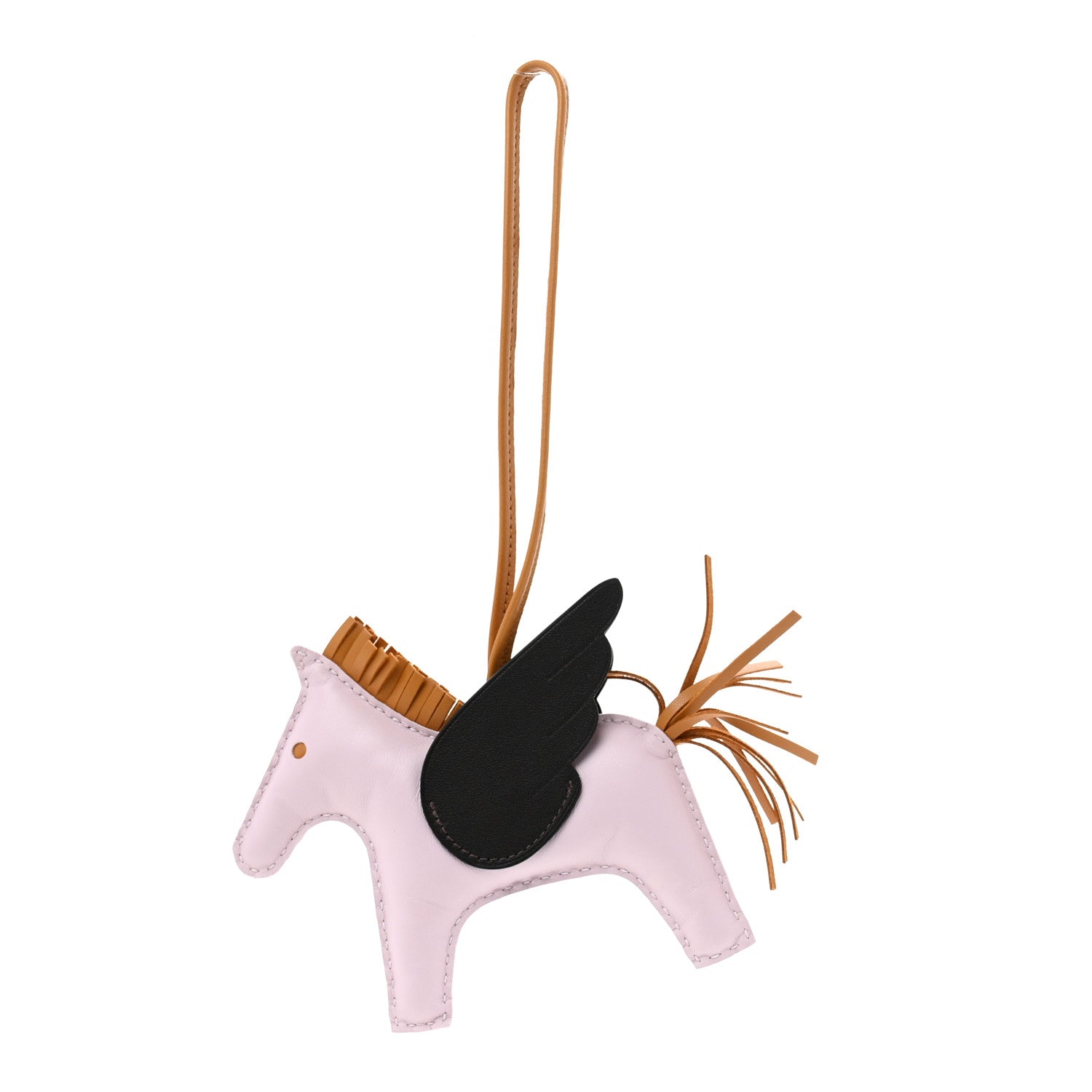 Hermes Milo Lambskin Grigri Rodeo Pegase Horse Bag Charm MM Mauve Pale Sesame Ebene 1 of 6