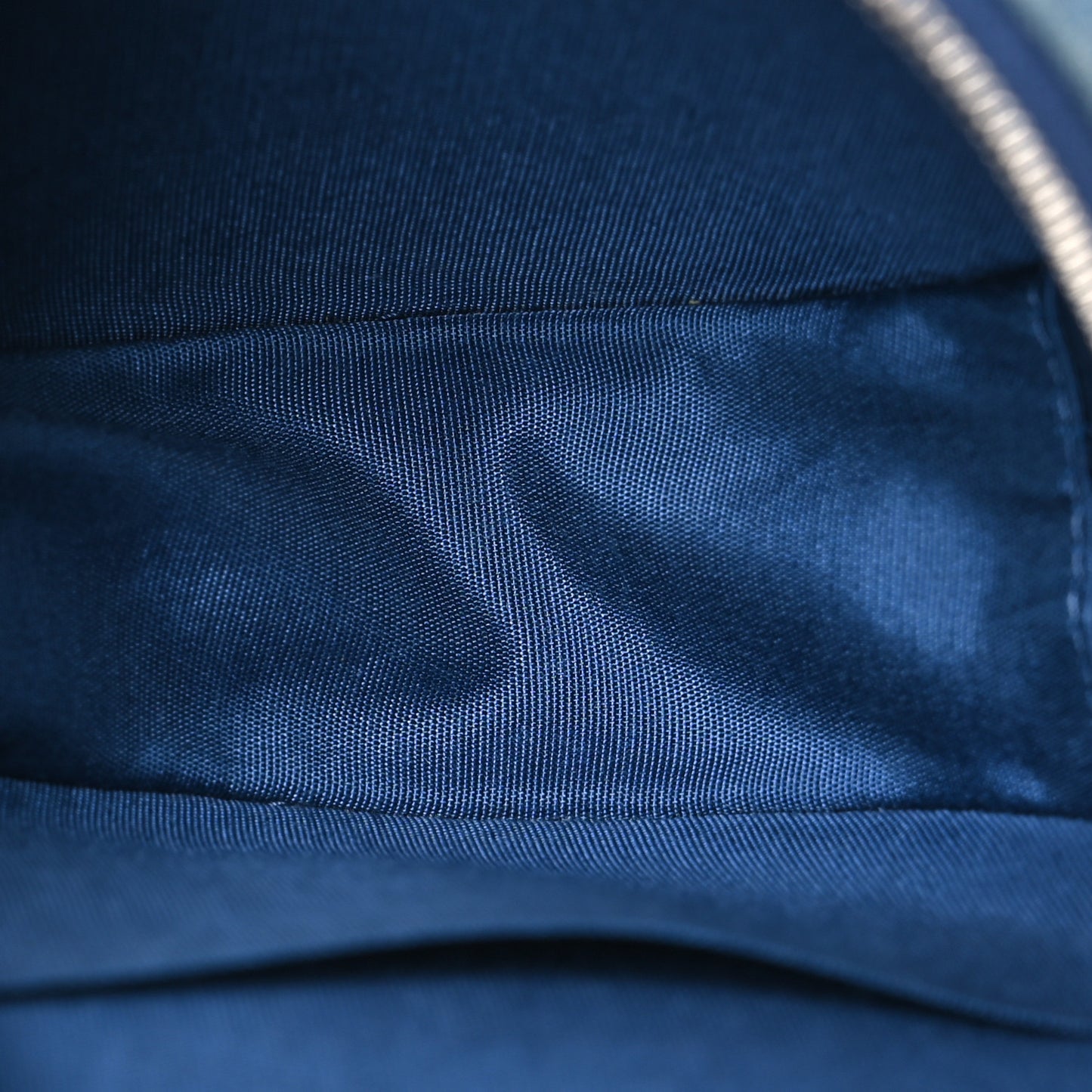 Denim Quilted Round Clutch With Chain Blue