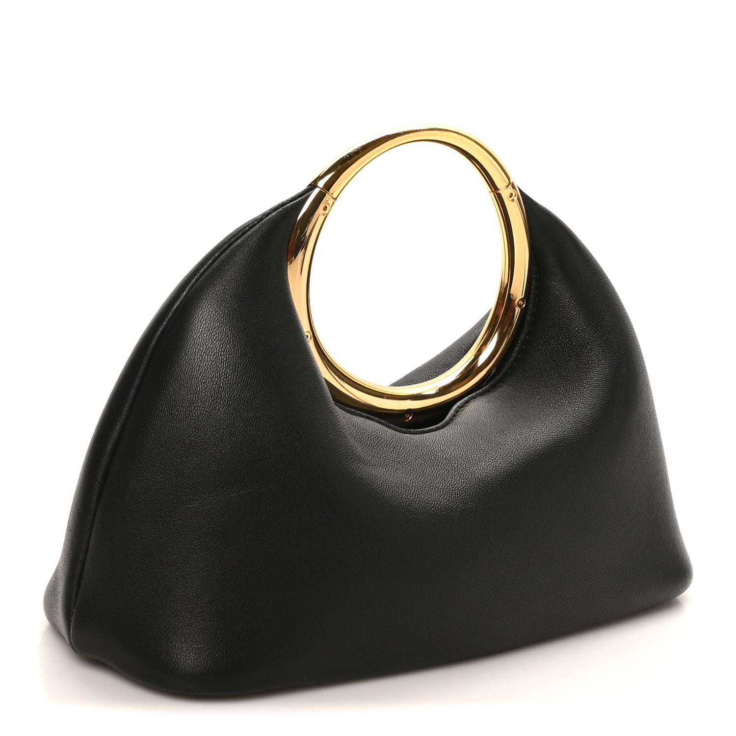 Jacquemus Lambskin Le Petit Calino Ring Top Handle Bag Black 3 of 7
