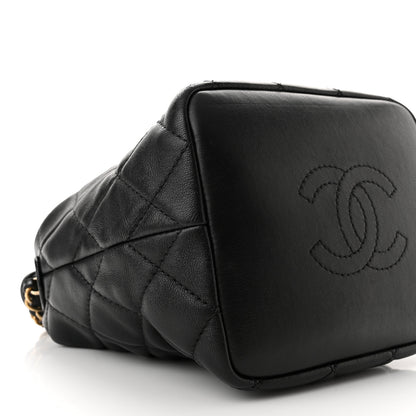 Chanel Lambskin Quilted Small Perfect Meeting Hobo Black 5 of 10