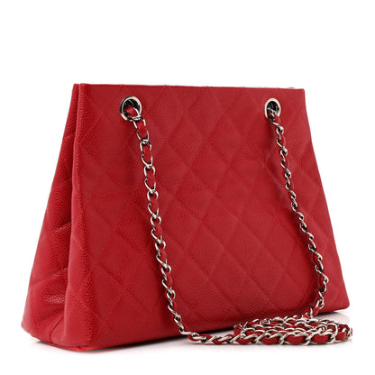 Chanel Caviar Shoulder Bag Red 3 of 13