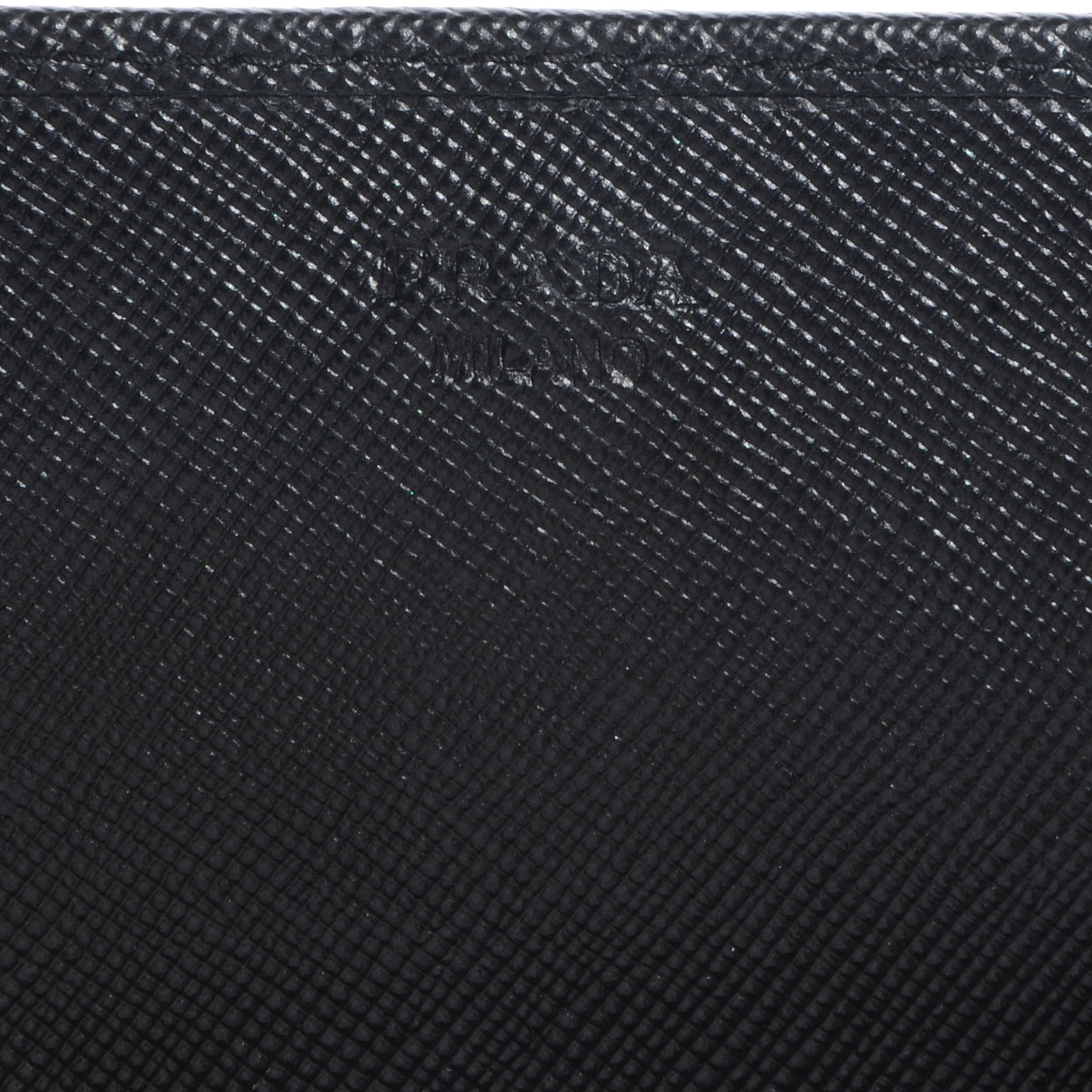 Prada Saffiano Metal Oro Chain Wallet Nero Black 8 of 9
