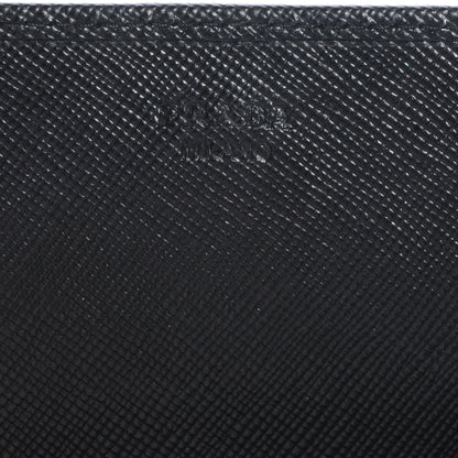 Prada Saffiano Metal Oro Chain Wallet Nero Black 8 of 9
