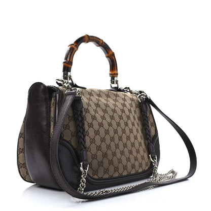 Gucci Monogram Large New Bamboo Top Handle Bag Brown 3 of 11