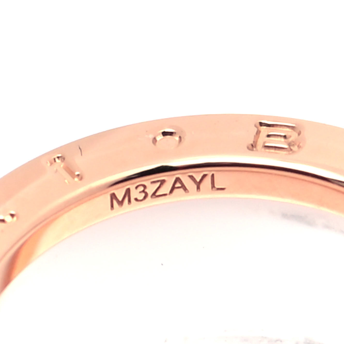 18K Rose Gold White Ceramic B.Zero1 Four-Band Ring 53 6.25