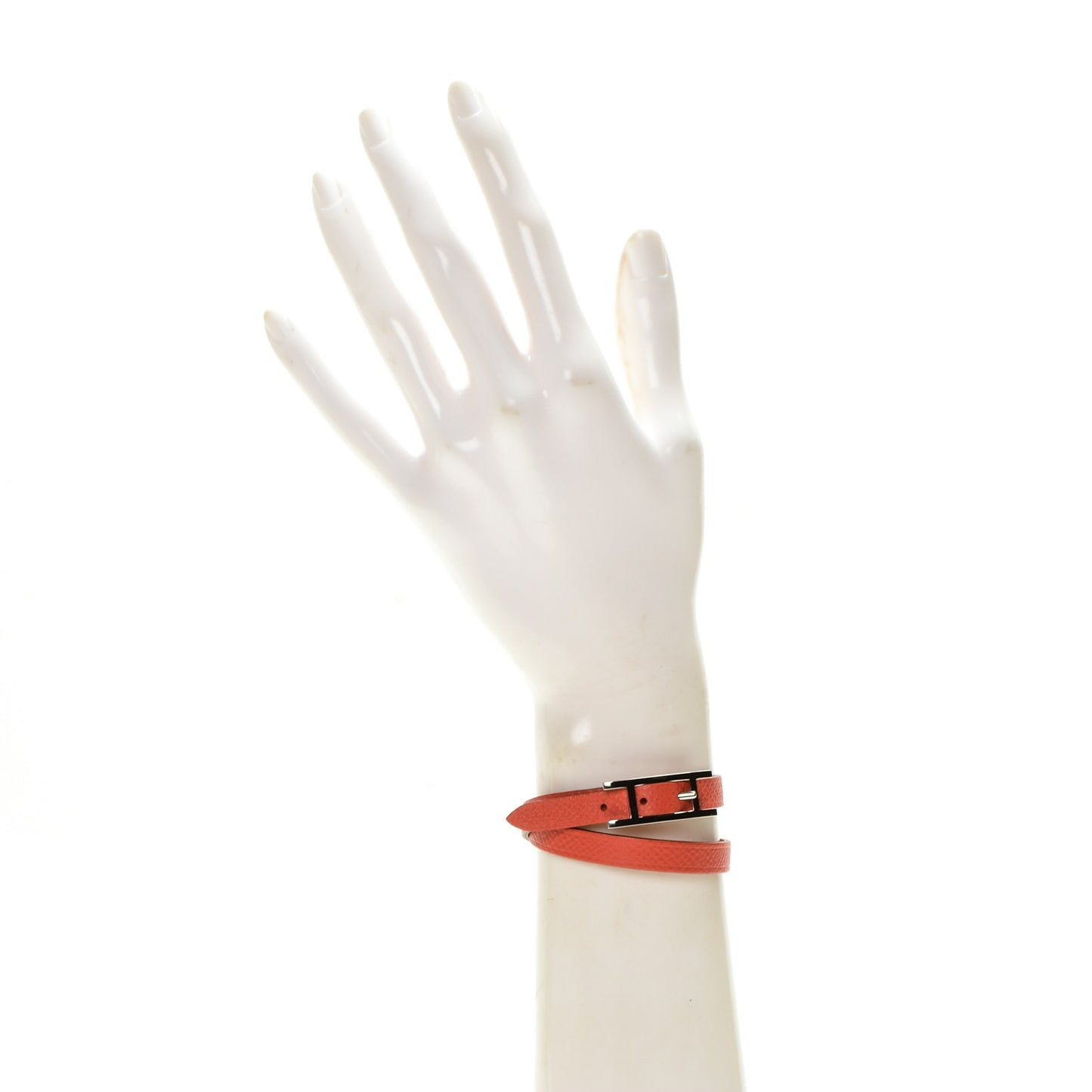 Swift Epsom Behapi Double Tour Reversible Bracelet XS Vermilion Rose Jaipur