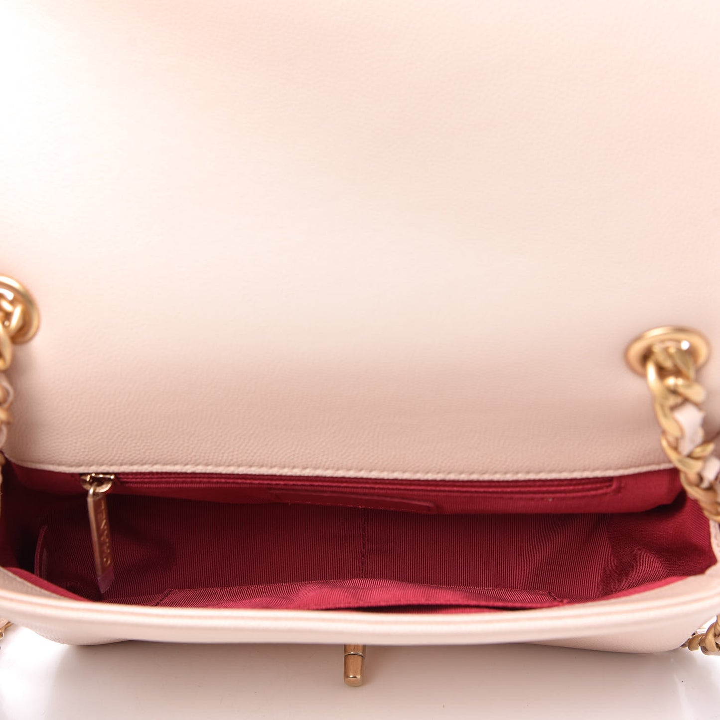 Caviar Quilted Small Fashion Therapy Flap Bag Beige