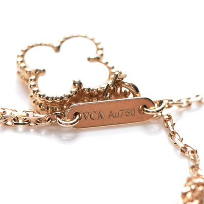 Van Cleef & Arpels 18K Yellow Gold Mother of Pearl Sweet Alhambra Pendant Necklace 6 of 7