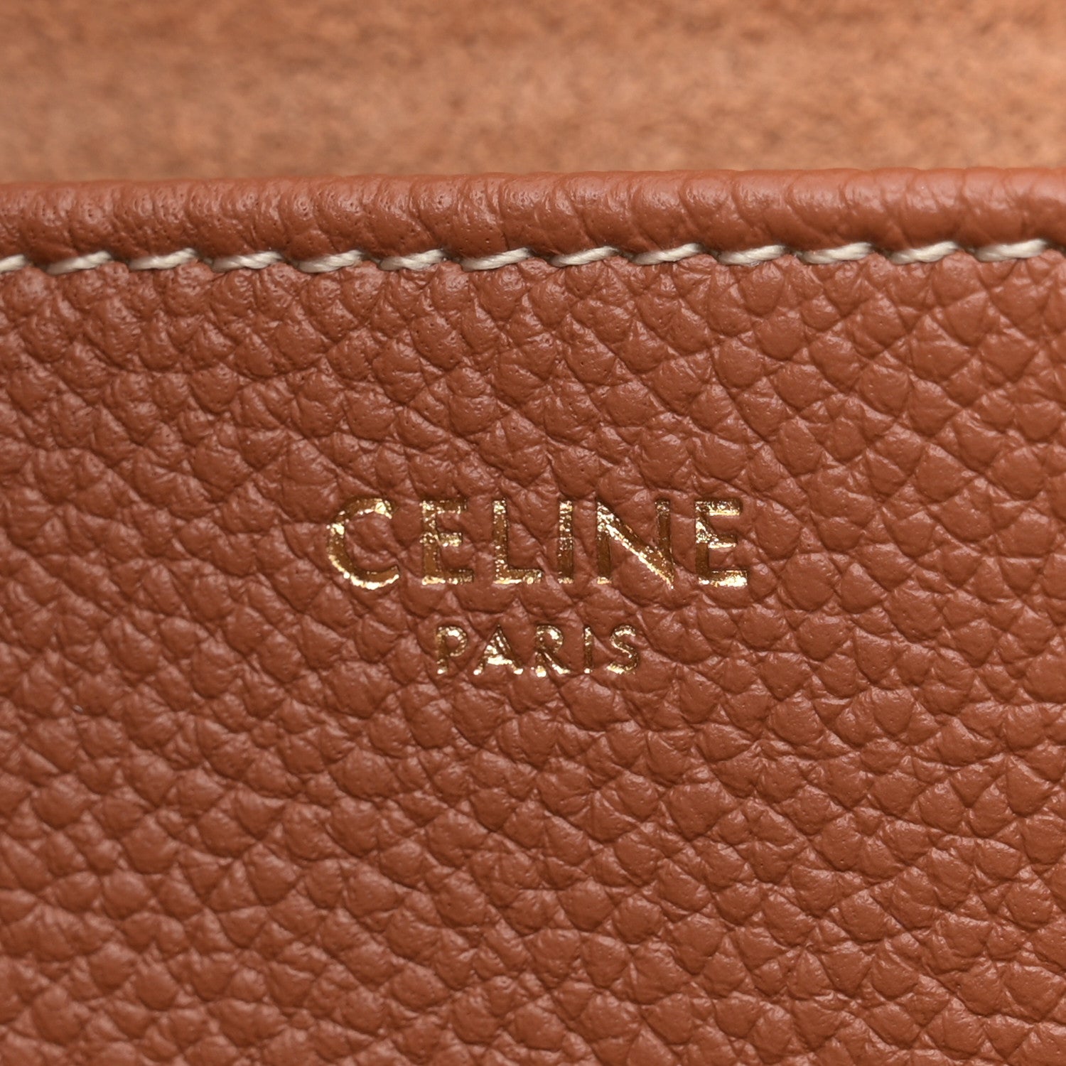 Celine Grained Calfskin Triomphe Medium Cabas Anais Tan 6 of 10