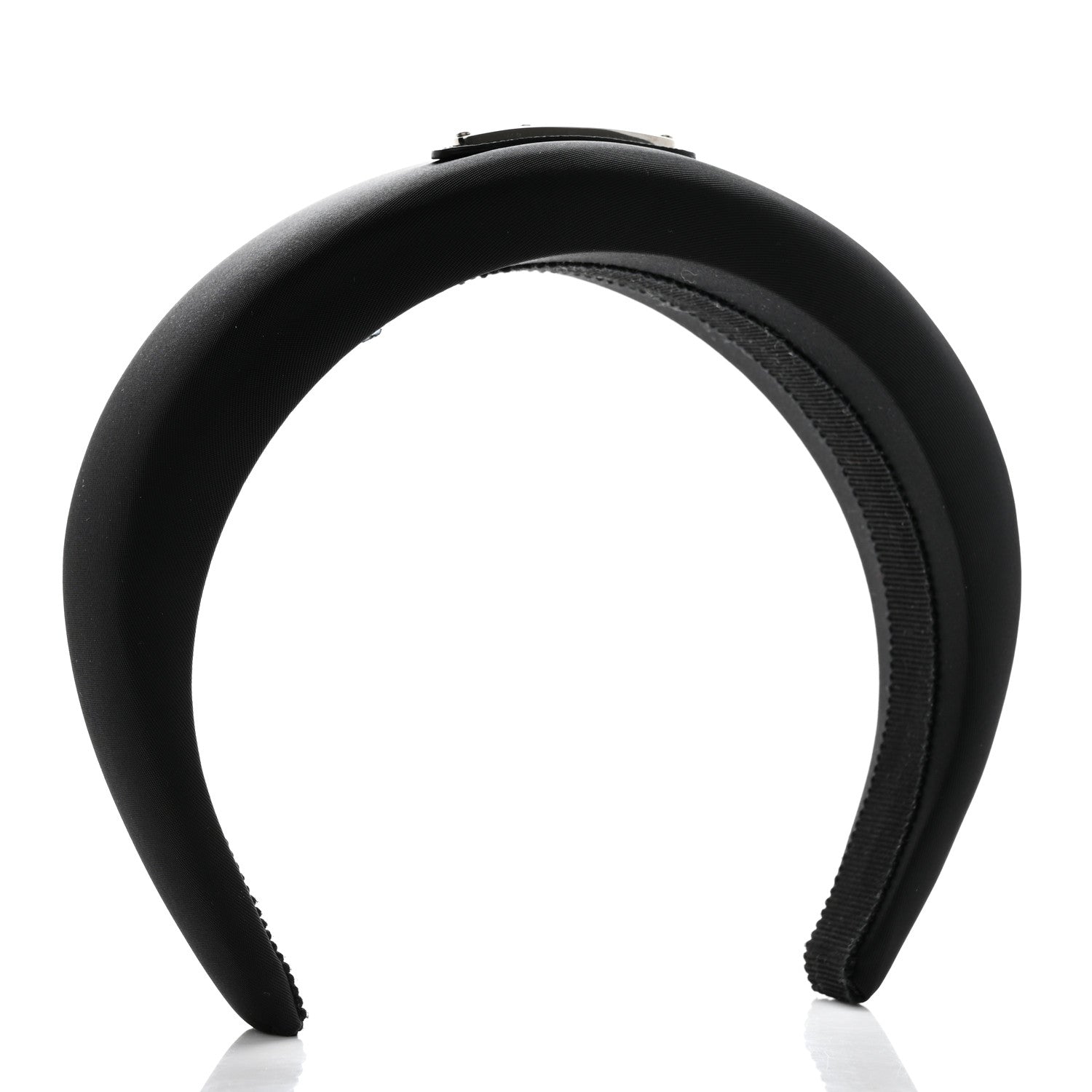 Prada Re-Nylon Metal Triangle Logo Headband Black 3 of 7