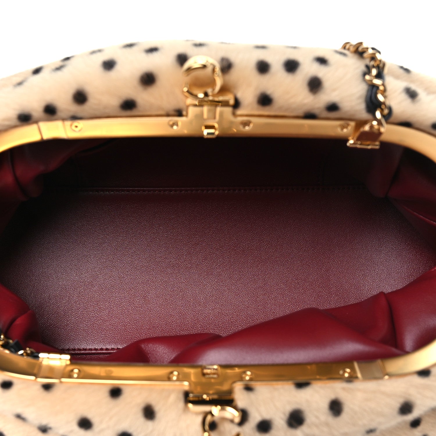 Chanel Pony Hair Cheetah Printed Lambskin Clutch With Chain Beige Black 5 of 11