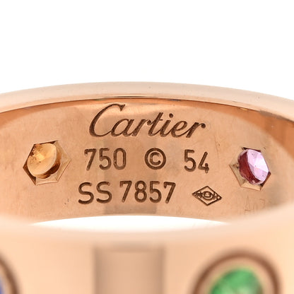 Cartier 18K Pink Gold Sapphire Garnet Amethyst 5.5mm LOVE Ring 54 6.75 3 of 6