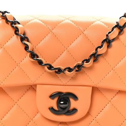 Chanel Lambskin Quilted Mini Rectangular Flap Orange 8 of 11