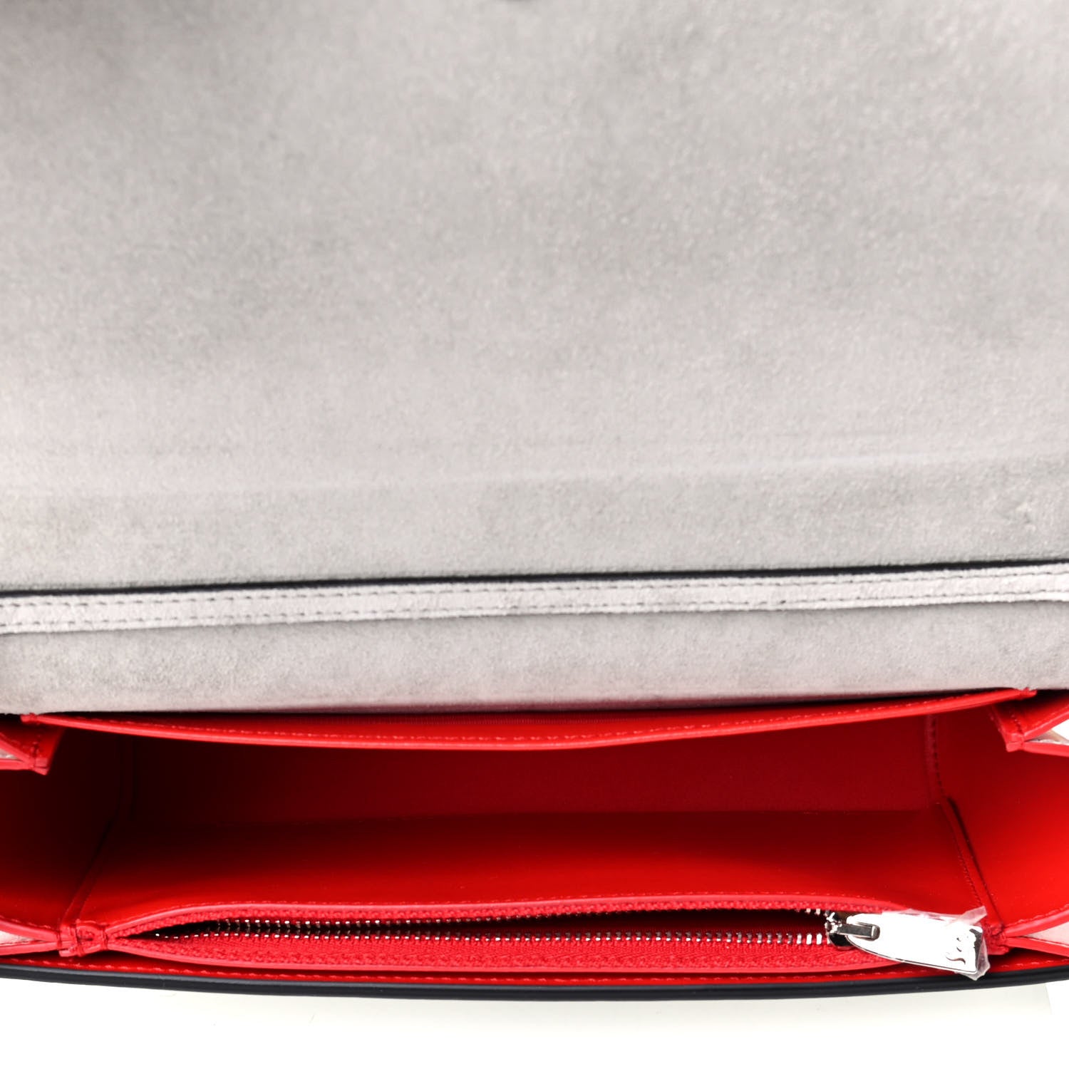 Christian Louboutin Metallic Calfskin Spikes Paloma Clutch Snow Silver 4 of 5