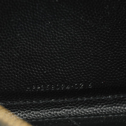 Saint Laurent Grain De Poudre Matelasse Chevron Monogram Zip Around Wallet Black 7 of 7