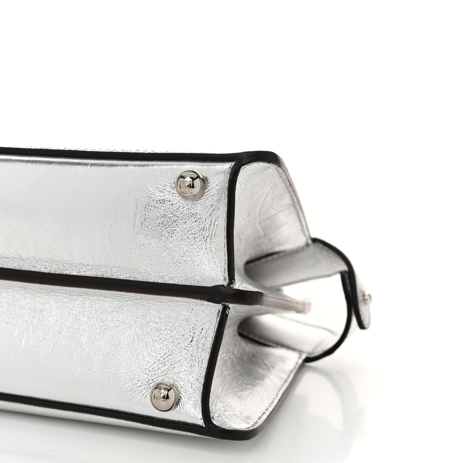 Fendi Rock Millenium Laminata Small Peekaboo I SEE U Satchel Argento 11 of 11