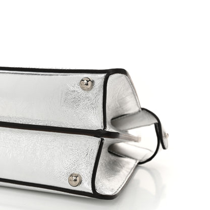 Fendi Rock Millenium Laminata Small Peekaboo I SEE U Satchel Argento 11 of 11