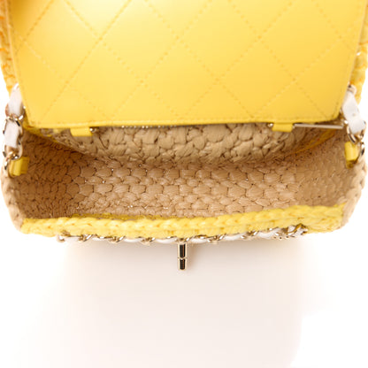 Chanel Raffia Chain Venice Beach Mini Flap Bag Beige Yellow 5 of 13