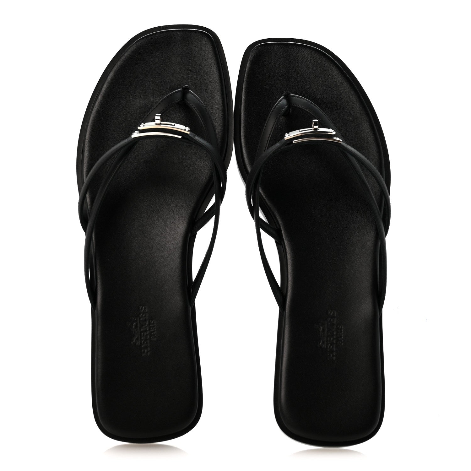 Hermes Calfskin Miss Sandals 40 Black 2 of 9