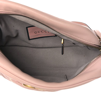 Gucci Calfskin Matelasse GucciGhost Medium GG Marmont Chain Shoulder Bag Perfect Pink Rosa Ivory 5 of 11