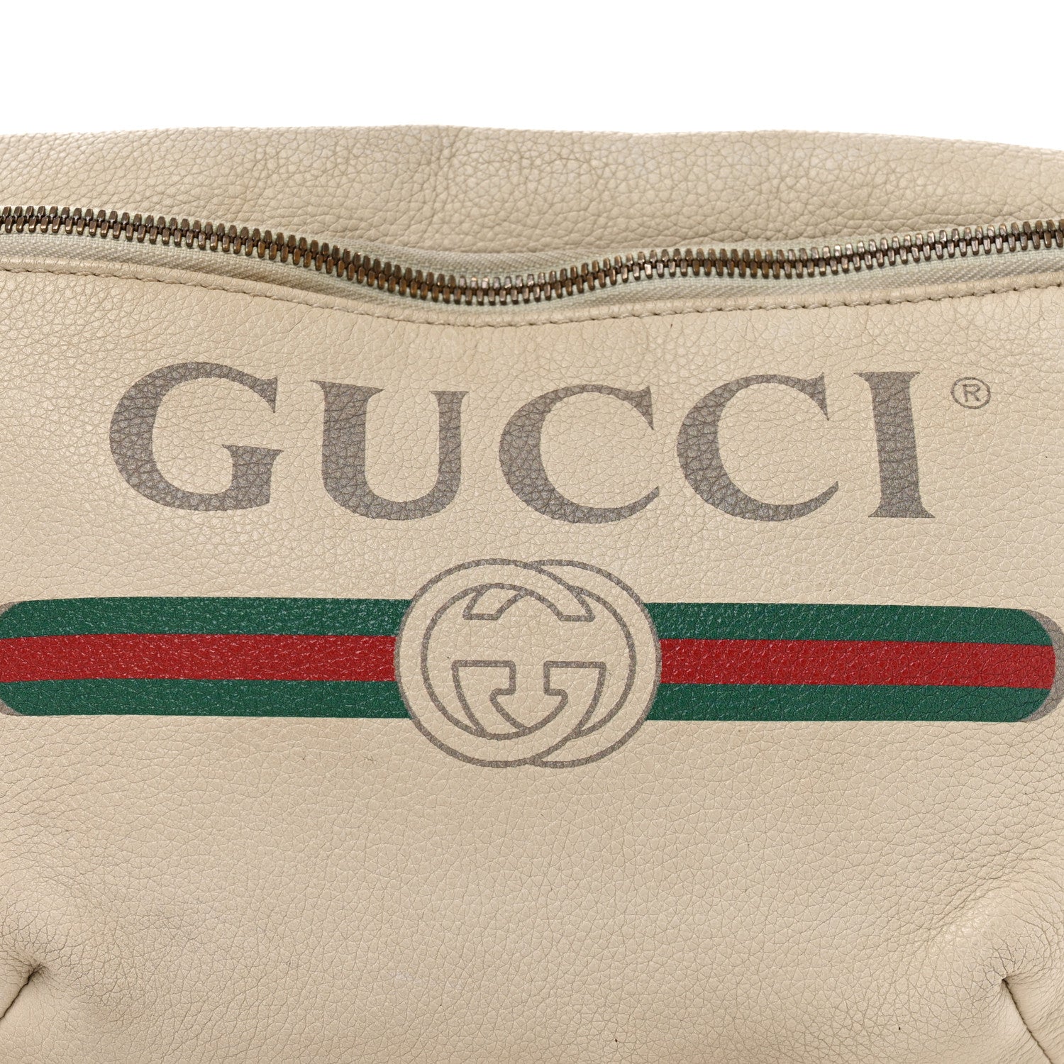 Gucci Grained Calfskin Logo Belt Bag White 7 of 9