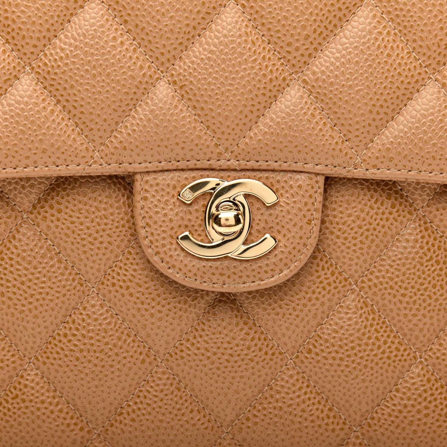 Chanel Caviar Jumbo Single Flap Beige 10 of 11