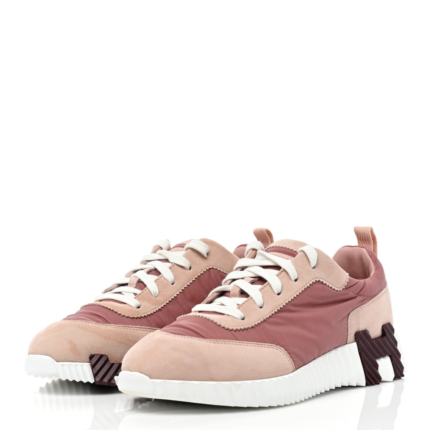 Parachute Fabric Suede Goatskin Bouncing Sneakers 37 Rose Rose Opaline