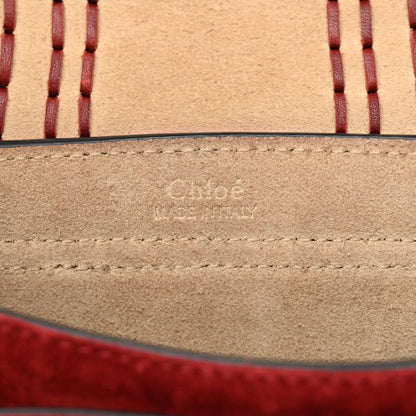 Chloe Suede Calfskin Braided Mini Hudson Shoulder Bag Sienna Red 6 of 10