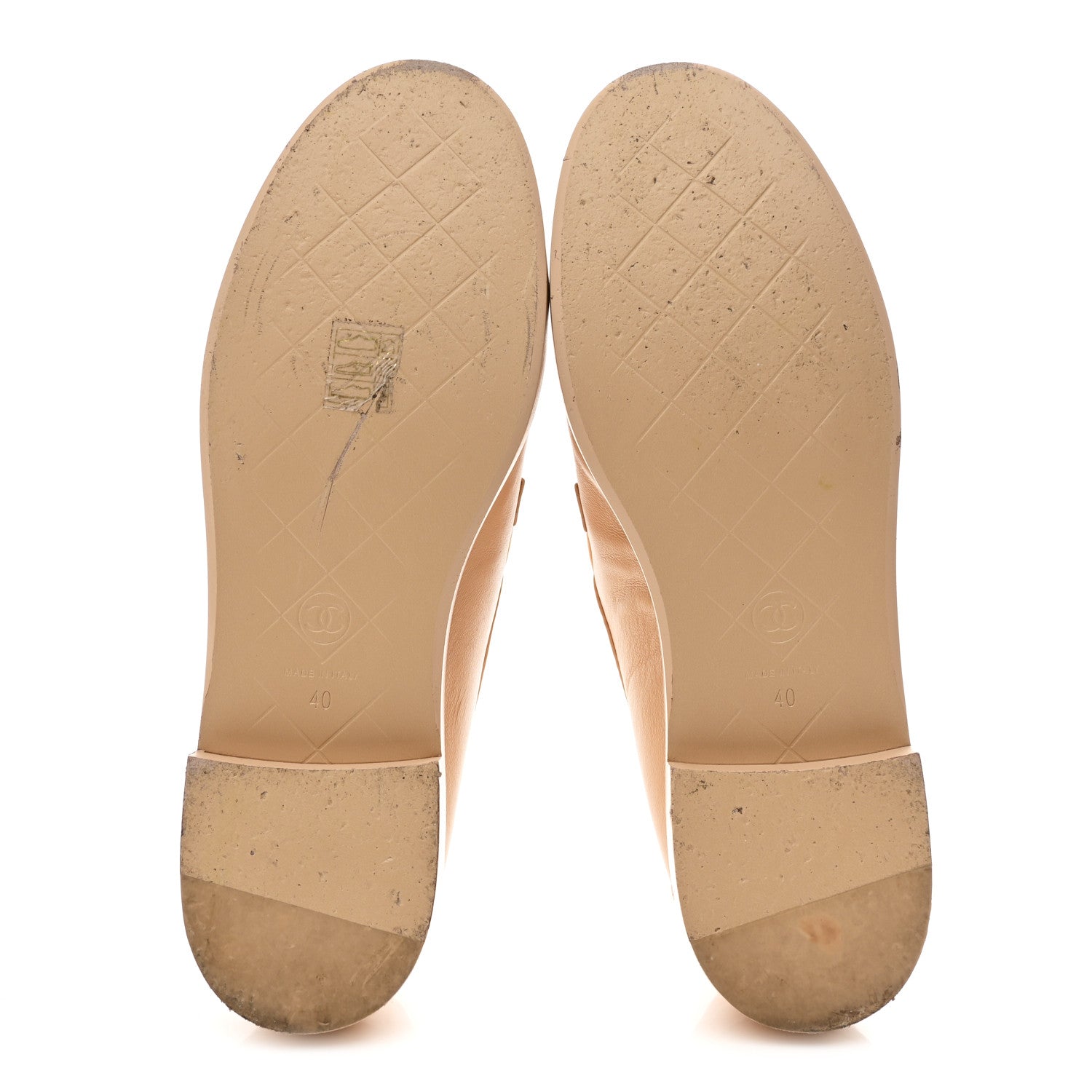 Chanel Lambskin Quilted CC Turnlock Moccasins 40 Beige 6 of 12